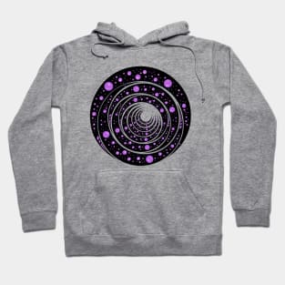 Purples bubbles abstraction. Round digital drawing Hoodie
